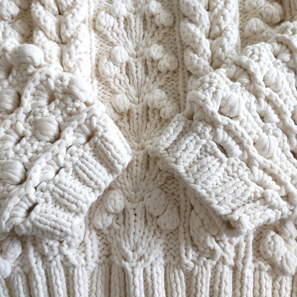 Ulla Johnson M Colette sweater cable knit chunky cream cotton - Picture 11 of 12